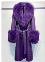Load image into Gallery viewer, Slim-fit Leather Sheepskin Fox Fur Coat