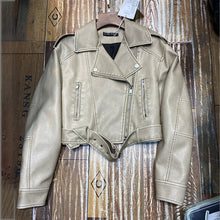 Load image into Gallery viewer, Hong Kong Style Retro Coat Women's Short Spring And Autumn New Casual Pop Motorcycle PU Leather Jacket
