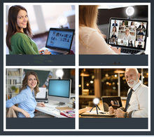 Load image into Gallery viewer, Video Conference 4 Inch Fill Light Computer Live Photography Light  LED Selfie Light USB Powered Round Camera Lamp Dimmable LED Ring Light With Phone Holder