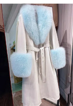 Load image into Gallery viewer, Slim-fit Leather Sheepskin Fox Fur Coat