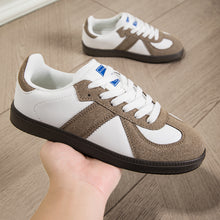 Load image into Gallery viewer, Womens Style White Lace Up Casual Sneakers With A Leopard Print Flat Sole
