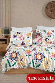 Single Duvet Cover Set | Elastic Fitted Sheet | Cotton Full Set