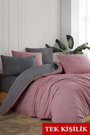 Single Fitted Sheet Duvet Cover Set | Purple-Grey