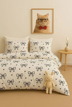 Load image into Gallery viewer, Bow Single Duvet Cover Set Duvet Cover +1 piece Pillowcase