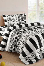 Load image into Gallery viewer, Black and White Single Fan Duvet Cover Set - Cotton Soft Texture