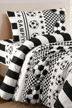 Load image into Gallery viewer, Black and White Single Fan Duvet Cover Set - Cotton Soft Texture