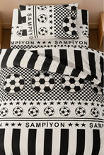 Load image into Gallery viewer, Black and White Single Fan Duvet Cover Set - Cotton Soft Texture