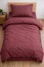 Load image into Gallery viewer, Rubber Bed Sheet Set Single Claret Red 100% Cotton natural