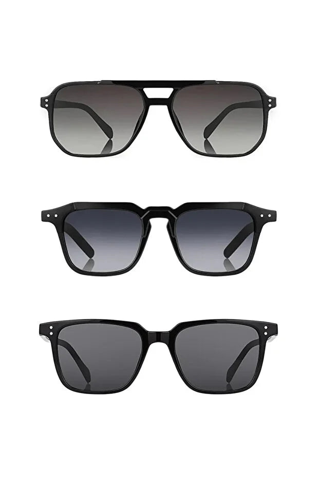 Kinary Uv400 Protected New Style Unisex Sunglasses 3-Piece Occasion Set