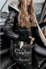 Load image into Gallery viewer, Hooded Cotton-Padded Jacket With Three Zippers