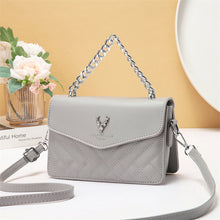 Load image into Gallery viewer, Soft Blush Quilted Mini Bag - Retro Style Casual Handbag Waterproof Minimalist Single Shoulder Wide Strap PU Polyester Lining Stylish Thick Chains