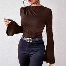 Load image into Gallery viewer, Flared Sleeves And A Mock Necksexy And Figure-hugging