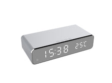 Load image into Gallery viewer, LED Electric Alarm Clock With Wireless Charger Desktop Digital Despertador Thermometer Clock HD Mirror Clock Watch Table Decor