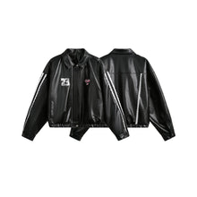 Load image into Gallery viewer, Women's Street Black Lace Love Number Embroidered Lapel Jacket