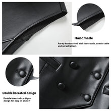 Load image into Gallery viewer, Leather Coat Western Style Double Breasted Vest Short Slim Fit Slimming