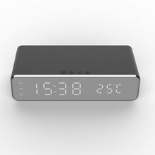 Load image into Gallery viewer, LED Electric Alarm Clock With Wireless Charger Desktop Digital Despertador Thermometer Clock HD Mirror Clock Watch Table Decor