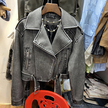 Load image into Gallery viewer, Hong Kong Style Retro Coat Women's Short Spring And Autumn New Casual Pop Motorcycle PU Leather Jacket