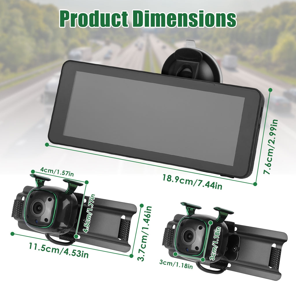 1Pc 1080P Baby Car Camera For 2 Kids Dual Channel Car Baby Monitor Rear Facing Car Seat Camera With 120Degree Wide View 6.86In HD Split Screen Night Vision