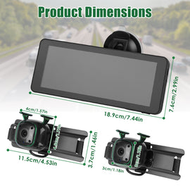 1Pc 1080P Baby Car Camera For 2 Kids Dual Channel Car Baby Monitor Rear Facing Car Seat Camera With 120Degree Wide View 6.86In HD Split Screen Night Vision