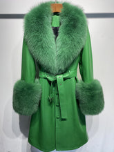Load image into Gallery viewer, Slim-fit Leather Sheepskin Fox Fur Coat