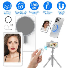 Load image into Gallery viewer, Vlog Selfie Monitor Screen Magnetic Rear Camera Phone Monitor Wireless Selfie Monitor Screen With 33FT Remote For Vlog Live Stream Compatible With IOS Android
