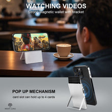 Load image into Gallery viewer, RFID Blocking Wallet Minimalist Slim Card Holder for Magsafe with Adjustable Stand, Metal Pop Up Magnetic Wallet  for Men TOYFID