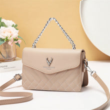 Load image into Gallery viewer, Soft Blush Quilted Mini Bag - Retro Style Casual Handbag Waterproof Minimalist Single Shoulder Wide Strap PU Polyester Lining Stylish Thick Chains