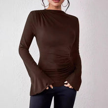 Load image into Gallery viewer, Flared Sleeves And A Mock Necksexy And Figure-hugging