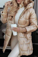 Load image into Gallery viewer, Hooded Cotton-Padded Jacket With Three Zippers