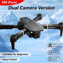 Load image into Gallery viewer, E88 Dual Camera Drone, WiFi FPV Double Folding RC Quadcopter Altitude Hold, Remote Control Toy For Beginners, Ideal Men's Gift For Outdoor Fun, Great For Christmas, Halloween, And Thanksgiving
