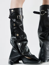 Load image into Gallery viewer, Y2K Millennium Style Personalized Leather Dark Leg Warmers
