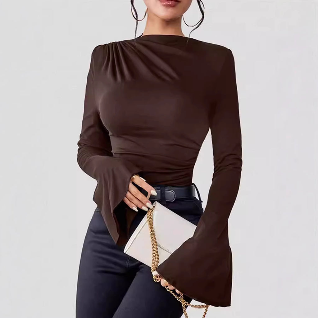 Flared Sleeves And A Mock Necksexy And Figure-hugging