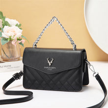 Load image into Gallery viewer, Soft Blush Quilted Mini Bag - Retro Style Casual Handbag Waterproof Minimalist Single Shoulder Wide Strap PU Polyester Lining Stylish Thick Chains