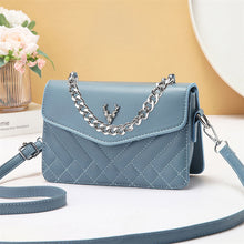 Load image into Gallery viewer, Soft Blush Quilted Mini Bag - Retro Style Casual Handbag Waterproof Minimalist Single Shoulder Wide Strap PU Polyester Lining Stylish Thick Chains