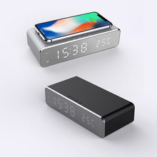 Load image into Gallery viewer, LED Electric Alarm Clock With Wireless Charger Desktop Digital Despertador Thermometer Clock HD Mirror Clock Watch Table Decor