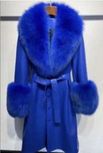 Load image into Gallery viewer, Slim-fit Leather Sheepskin Fox Fur Coat