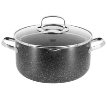 Load image into Gallery viewer, Korkmaz Galaksi Non Stick 10 Inch 6.5 Liter Casserole with Lid in Black