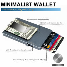 Load image into Gallery viewer, Minimalist Pop up Wallet with Money Clip, All Aluminum Slide Rfid Slim Card Holder-7