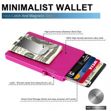 Load image into Gallery viewer, Minimalist Pop up Wallet with Money Clip, All Aluminum Slide Rfid Slim Card Holder-6