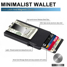 Load image into Gallery viewer, Minimalist Pop up Wallet with Money Clip, All Aluminum Slide Rfid Slim Card Holder-5