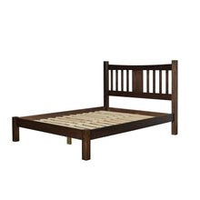 Load image into Gallery viewer, King Size Farmhouse Style Solid Wood Platform Bed with Headboard in Espresso