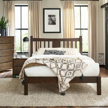 Load image into Gallery viewer, King Size Farmhouse Style Solid Wood Platform Bed with Headboard in Espresso
