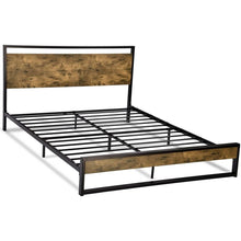 Load image into Gallery viewer, Full Modern Farmhouse Platform Bed Frame with Wood Panel Headboard Footboard