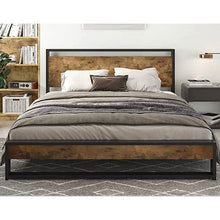 Load image into Gallery viewer, Full Modern Farmhouse Platform Bed Frame with Wood Panel Headboard Footboard