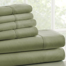 Load image into Gallery viewer, Twin XL Sage 4 PCS Soft Wrinkle Resistant Microfiber Polyester Sheet Set
