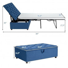 Load image into Gallery viewer, Folding Ottoman Sleeper Bed with Mattress for Guest Bed and Office Nap-Pink