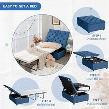 Load image into Gallery viewer, Folding Ottoman Sleeper Bed with Mattress for Guest Bed and Office Nap-Pink