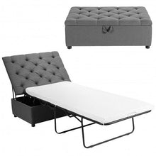 Load image into Gallery viewer, Folding Ottoman Sleeper Bed with Mattress for Guest Bed and Office Nap-Pink