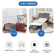 Load image into Gallery viewer, Folding Ottoman Sleeper Bed with Mattress for Guest Bed and Office Nap-Pink