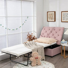 Load image into Gallery viewer, Folding Ottoman Sleeper Bed with Mattress for Guest Bed and Office Nap-Pink